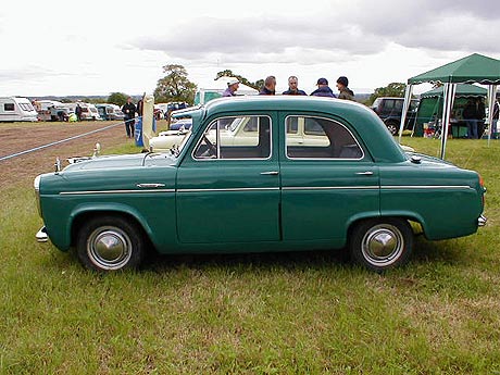 A green Ford Prefect She's gotten a lot more relaxed since that business